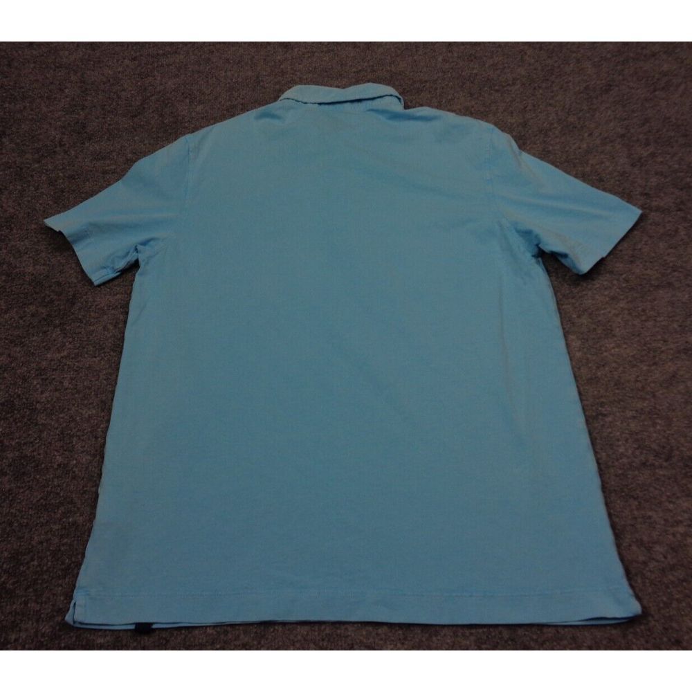 Drumohr Polo Shirt Mens M Blue Pique Knit Cotton Short Sleeve - Picture 4 of 11